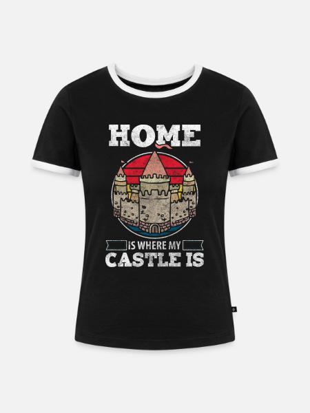 Ritter Lanze Adel - Frauen Kontrast-T-Shirt - Schwarz/Weiß