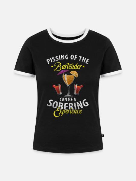 Bar Kellner Shaker - Frauen Kontrast-T-Shirt - Schwarz/Weiß