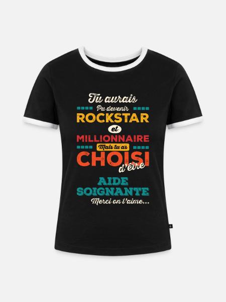 Bezugsperson - Frauen Kontrast-T-Shirt - Schwarz/Weiß