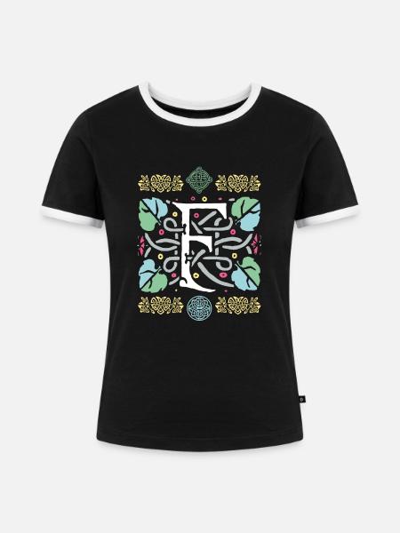 F - Frauen Kontrast-T-Shirt - Schwarz/Weiß