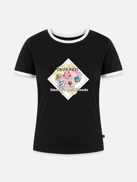 Farbiger Diamant - Frauen Kontrast-T-Shirt - Schwarz/Weiß