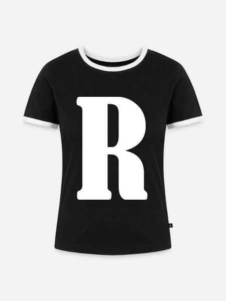R - Frauen Kontrast-T-Shirt - Schwarz/Weiß