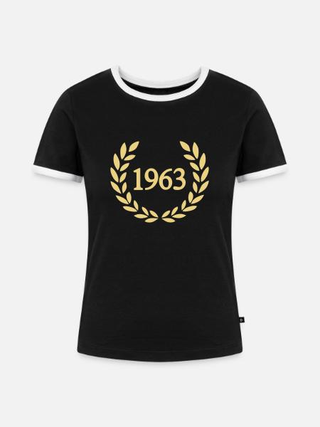 1963 - Frauen Kontrast-T-Shirt - Schwarz/Weiß