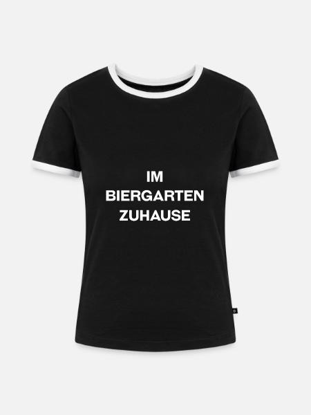 Biergarten Bier - Frauen Kontrast-T-Shirt - Schwarz/Weiß