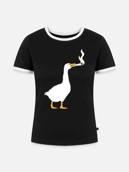 Joint Weed Gans - Frauen Kontrast-T-Shirt - Schwarz/Weiß