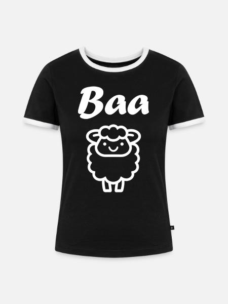 Schaf - Frauen Kontrast-T-Shirt - Schwarz/Weiß