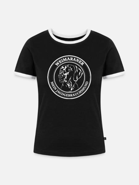 WEIMARANER Jagdgebrauchshund Jagdhunde Wilsigns - Frauen Kontrast-T-Shirt - Schwarz/Weiß