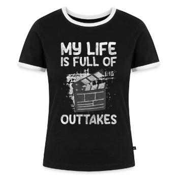 Schauspieler Schauspiel Regie - Frauen Kontrast-T-Shirt - Schwarz/Weiß - Vorne - Selfina (174cm)