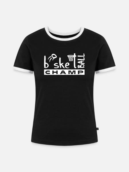 Basketball Champ - Frauen Kontrast-T-Shirt - Schwarz/Weiß