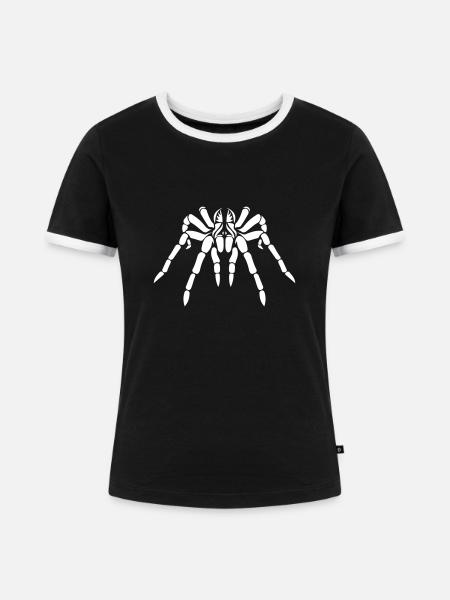 Tribal Tarantel - Frauen Kontrast-T-Shirt - Schwarz/Weiß