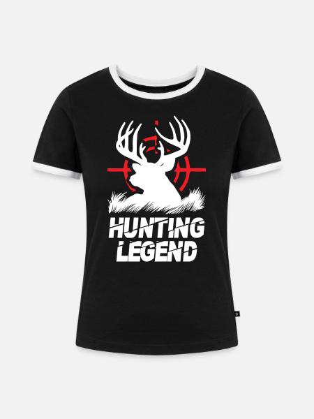 Hunting Legend - Frauen Kontrast-T-Shirt - Schwarz/Weiß
