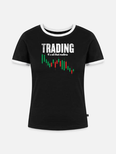 Day-Trading - Trading - Frauen Kontrast-T-Shirt - Schwarz/Weiß