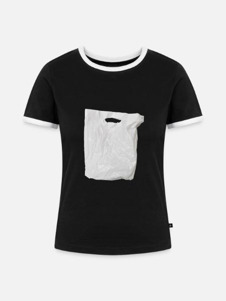 weisse Tüte - Frauen Kontrast-T-Shirt - Schwarz/Weiß
