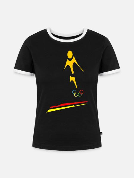 Olimpiada - Frauen Kontrast-T-Shirt - Schwarz/Weiß