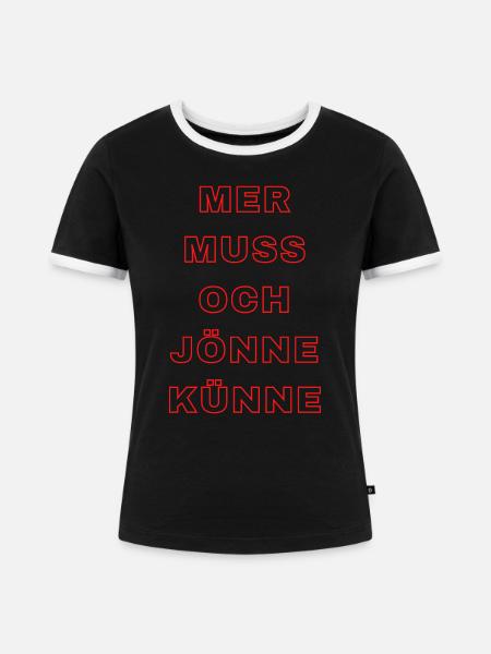 MMOJK1 - Frauen Kontrast-T-Shirt - Schwarz/Weiß