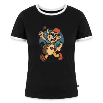 Street Fest - Frauen Kontrast-T-Shirt - Schwarz/Weiß - Vorne - Selfina (174cm)