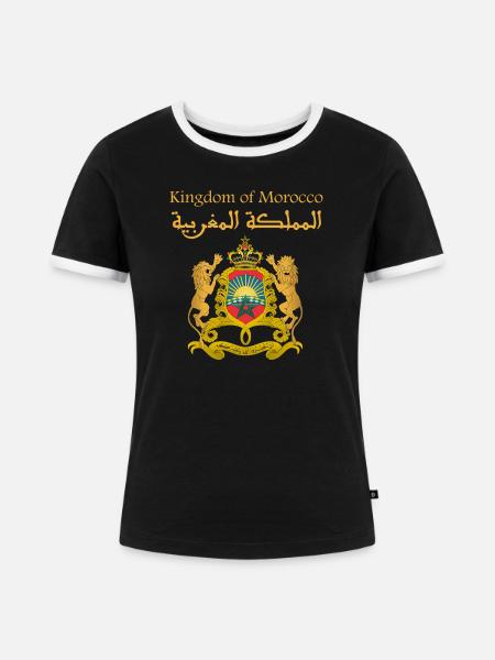Königreich Marokko - Frauen Kontrast-T-Shirt - Schwarz/Weiß