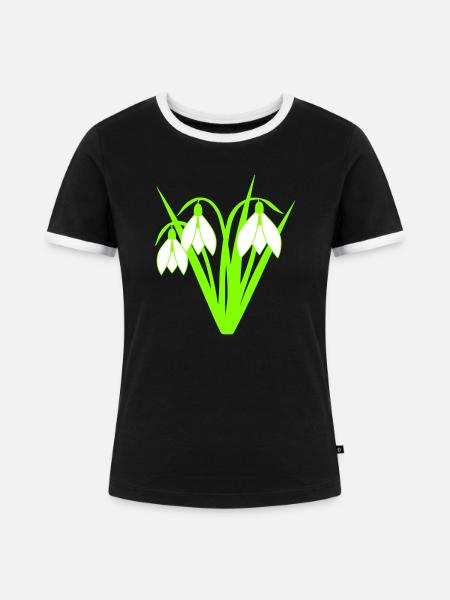 Schneeglöckchen - Frauen Kontrast-T-Shirt - Schwarz/Weiß