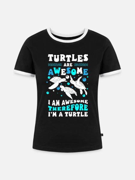 Meer Tierschutz Süß - Frauen Kontrast-T-Shirt - Schwarz/Weiß