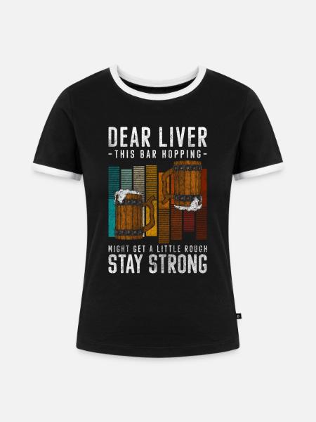Party Wein Disko - Frauen Kontrast-T-Shirt - Schwarz/Weiß