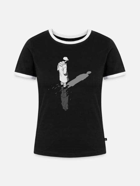 Verwirrte Grafik - Frauen Kontrast-T-Shirt - Schwarz/Weiß