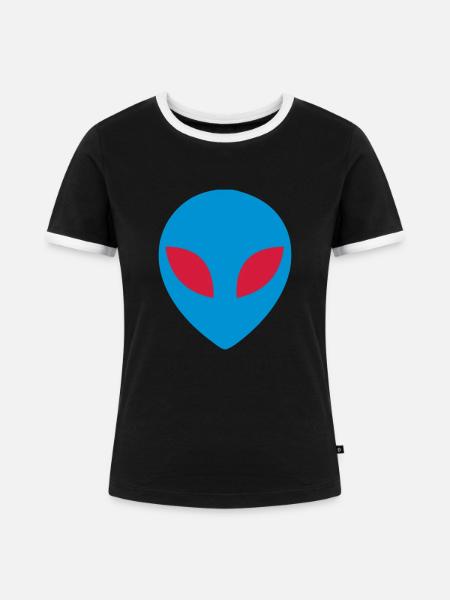Alien - Frauen Kontrast-T-Shirt - Schwarz/Weiß