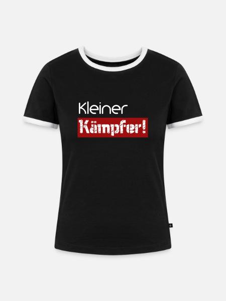 Kleiner Kämpfer - Frauen Kontrast-T-Shirt - Schwarz/Weiß