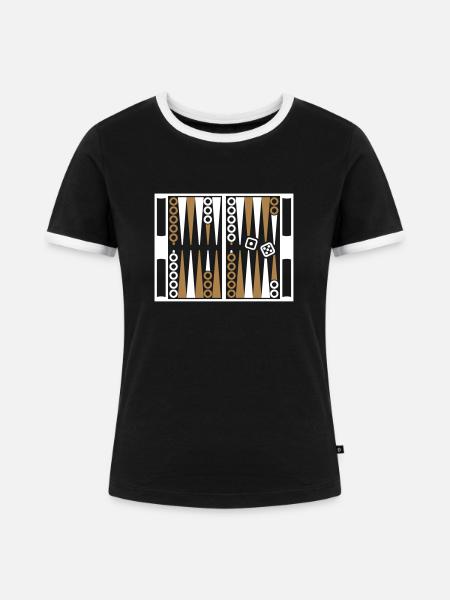 Backgammon - Frauen Kontrast-T-Shirt - Schwarz/Weiß