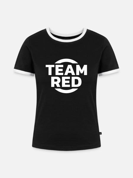 Team Red - Frauen Kontrast-T-Shirt - Schwarz/Weiß
