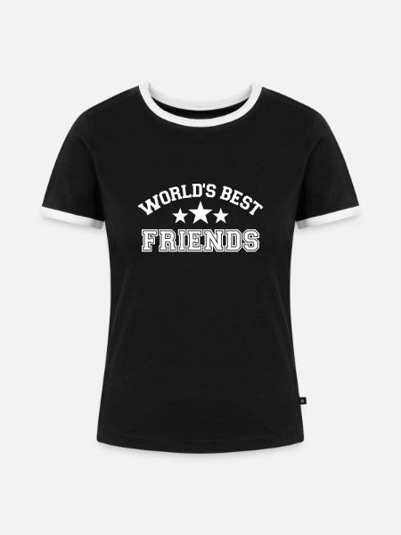 Freunde - Frauen Kontrast-T-Shirt - Schwarz/Weiß