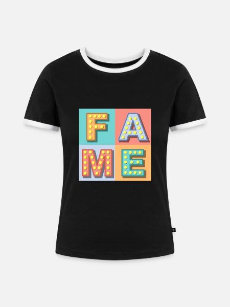 Fame - Frauen Kontrast-T-Shirt - Schwarz/Weiß