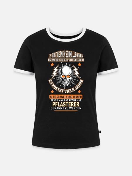 PFLASTERER - Frauen Kontrast-T-Shirt - Schwarz/Weiß