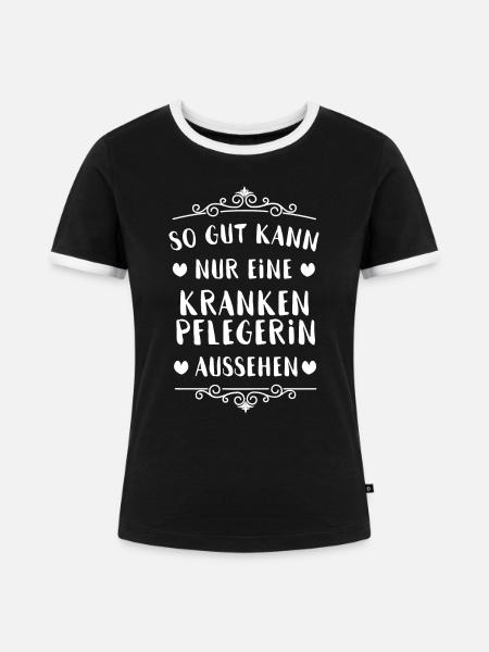 Krankenpflegerin - Frauen Kontrast-T-Shirt - Schwarz/Weiß