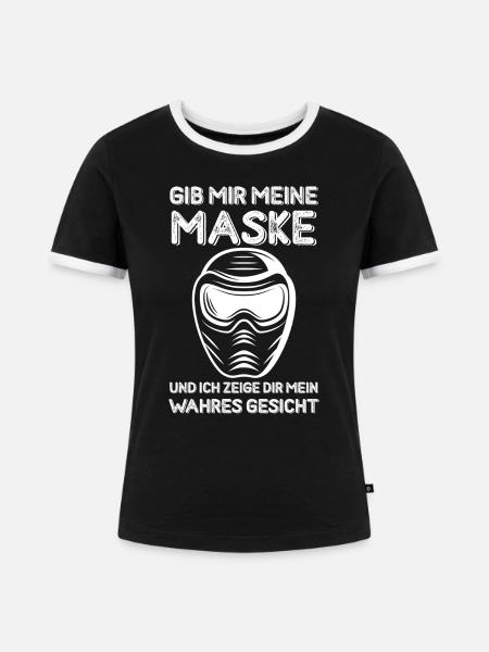Paintball Airsoft - Frauen Kontrast-T-Shirt - Schwarz/Weiß