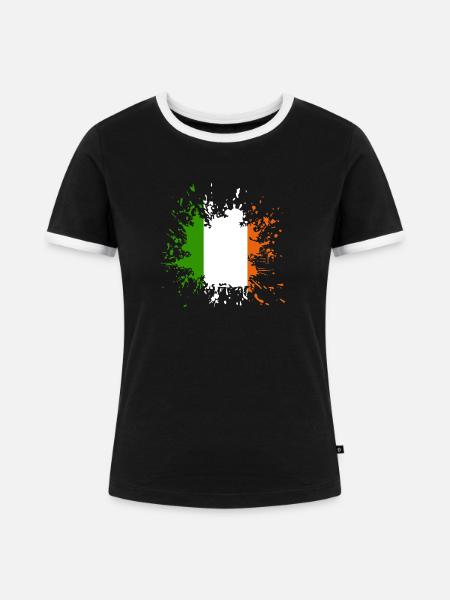 Ireland Splash - Frauen Kontrast-T-Shirt - Schwarz/Weiß
