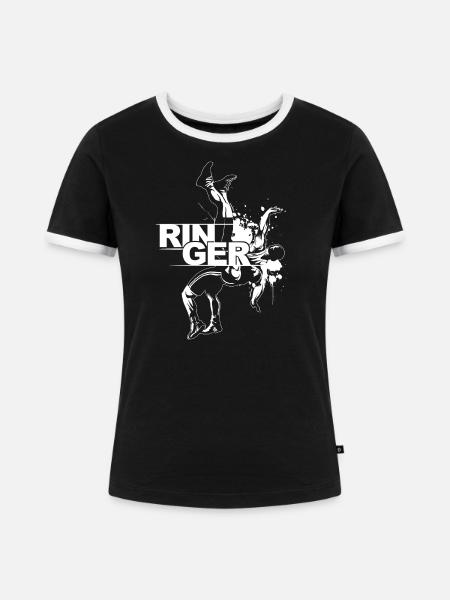 Ringer - Frauen Kontrast-T-Shirt - Schwarz/Weiß