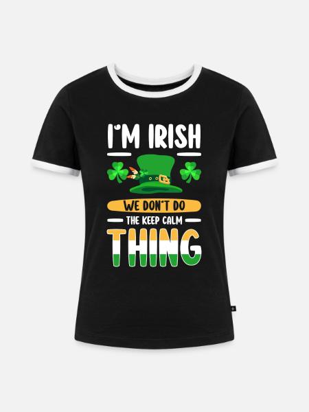 Irisch Pub Gold Celtic - Frauen Kontrast-T-Shirt - Schwarz/Weiß
