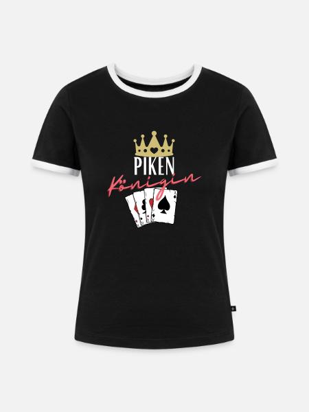 Piken Königin - Frauen Kontrast-T-Shirt - Schwarz/Weiß