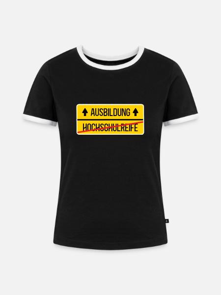 Ausbildung Beginn Ausbildungsstart Schulabschluß - Frauen Kontrast-T-Shirt - Schwarz/Weiß