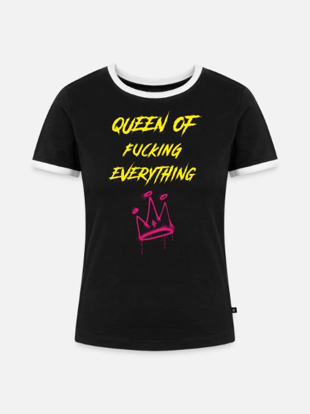 Queen of everything - Frauen Kontrast-T-Shirt - Schwarz/Weiß
