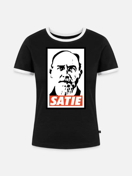 Eric Satie - Frauen Kontrast-T-Shirt - Schwarz/Weiß
