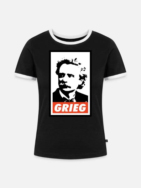 Edvard Grieg - Frauen Kontrast-T-Shirt - Schwarz/Weiß