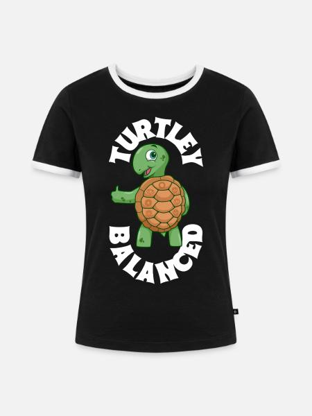 Schildkröten Balance - Chakra - Frauen Kontrast-T-Shirt - Schwarz/Weiß
