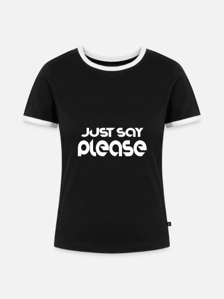 Spruch Text Slogan cool - Frauen Kontrast-T-Shirt - Schwarz/Weiß