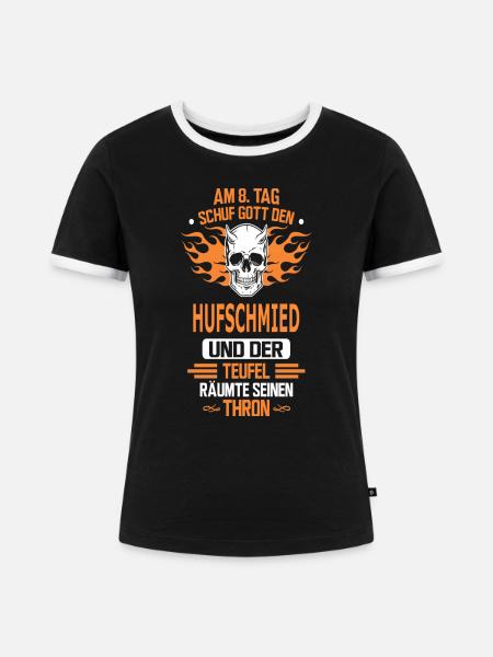 HUFSCHMIED - Frauen Kontrast-T-Shirt - Schwarz/Weiß