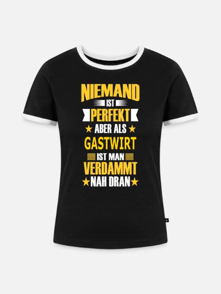 GASTWIRT - Frauen Kontrast-T-Shirt - Schwarz/Weiß