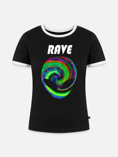 Rave Rave Rave - Frauen Kontrast-T-Shirt - Schwarz/Weiß