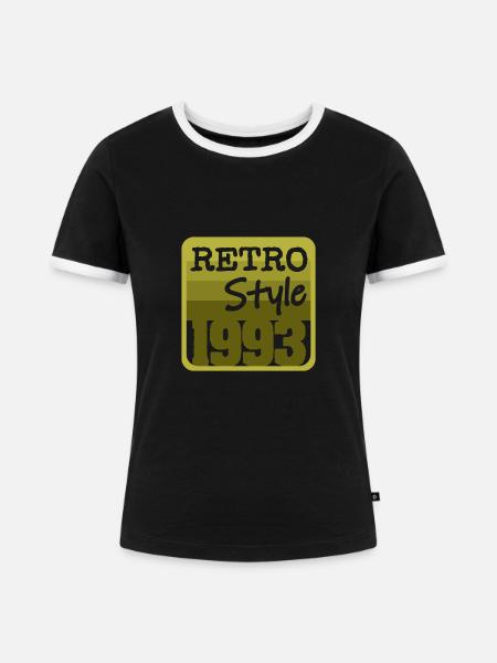 Style 1993 - Frauen Kontrast-T-Shirt - Schwarz/Weiß