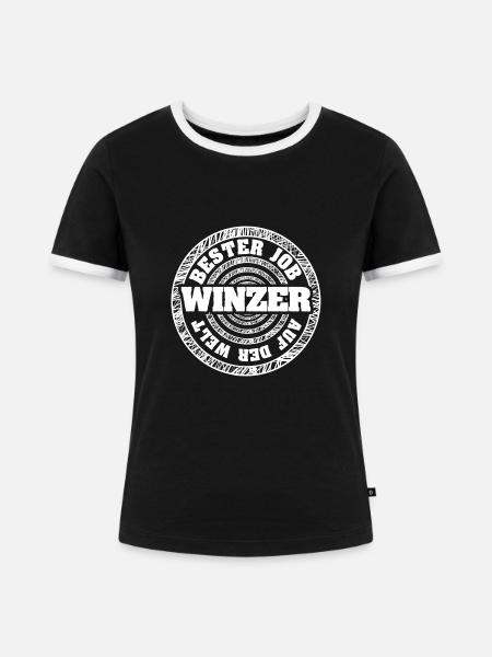 Winzer als Job - Frauen Kontrast-T-Shirt - Schwarz/Weiß