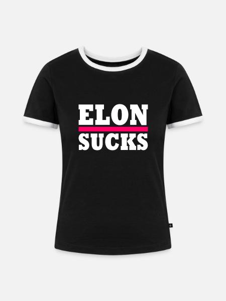 Elon sucks - Frauen Kontrast-T-Shirt - Schwarz/Weiß